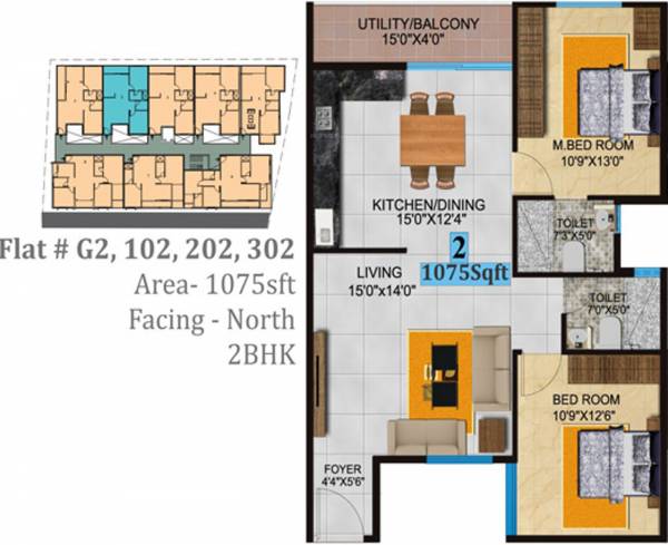 Brightwave Sai Balaji Elegance (2BHK+2T (1,075 sq ft) 1075 sq ft)