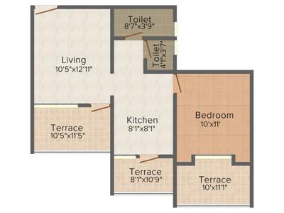 Avishkar Blueberry (1BHK+1T (636 sq ft) 636 sq ft)