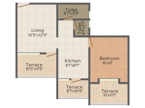 Avishkar Blueberry (1BHK+1T (636 sq ft) 636 sq ft)