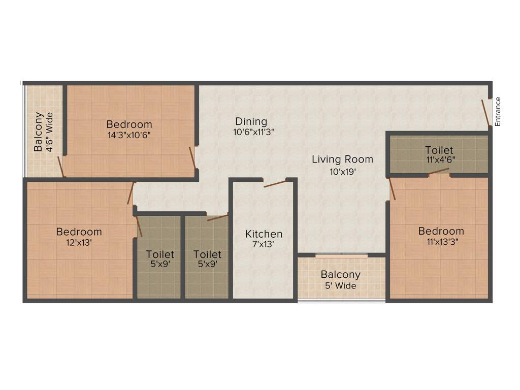 Natural Sarvapriya Residency (3BHK+3T (1,821 sq ft) 1821 sq ft)