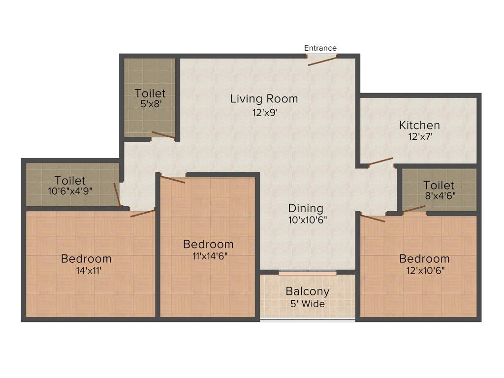 Natural Sarvapriya Residency (3BHK+3T (1,623 sq ft) 1623 sq ft)