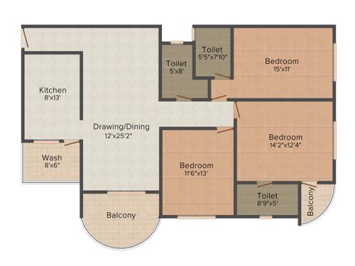 Paras Paras Emperor (3BHK+3T (1,890 sq ft) 1890 sq ft)