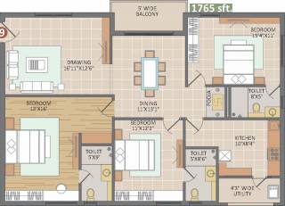 Vamsiram Jyothi Botanica (3BHK+3T (1,765 sq ft) Pooja Room 1765 sq ft) Vamsiram Jyothi Botanica (3BHK+3T (1,765 sq ft) Pooja Room 1765 sq ft)