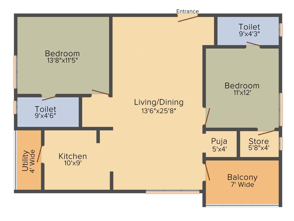 Anuhar Morning Raaga (2BHK+2T (1,400 sq ft) + Pooja Room 1400 sq ft)