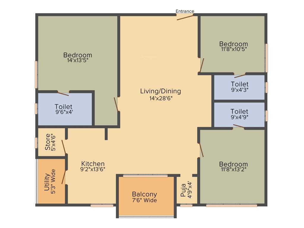 Anuhar Morning Raaga (3BHK+3T (1,865 sq ft) + Pooja Room 1865 sq ft)