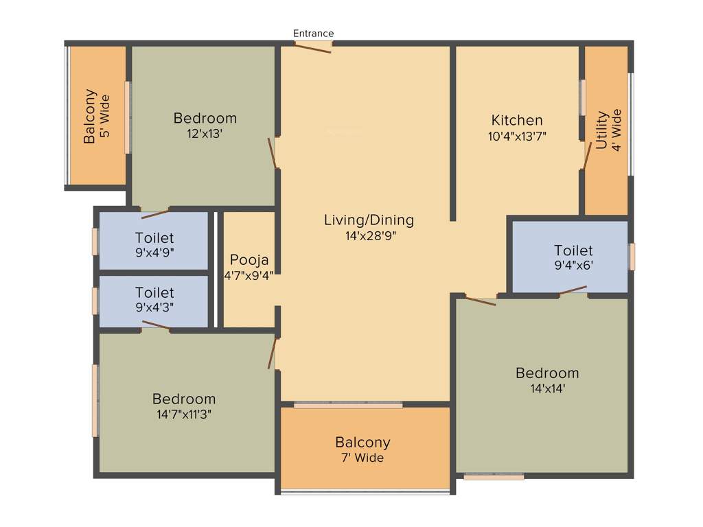 Anuhar Morning Raaga (3BHK+3T (2,063 sq ft) + Pooja Room 2063 sq ft)