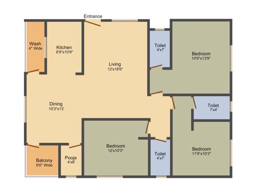 Prem Prem Nest (3BHK+3T (1,500 sq ft) + Pooja Room 1500 sq ft) Prem Prem Nest (3BHK+3T (1,500 sq ft) + Pooja Room 1500 sq ft)