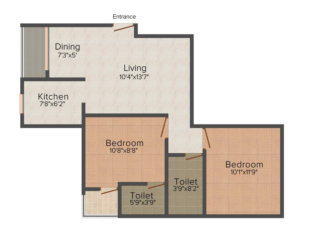 ML Kalpataru Abasan (2BHK+2T (980 sq ft) 980 sq ft)