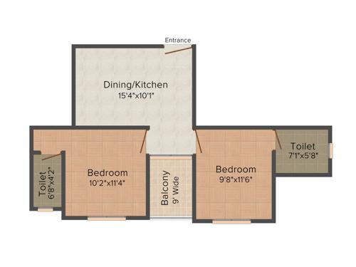 ML Porospathor Regency (2BHK+2T (825 sq ft) 825 sq ft)