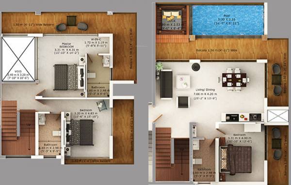 Rio Luxury Homes Sky Villas (3BHK+3T (3,282 sq ft) 3282 sq ft)