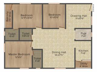 Vin And Vin Constructions The Park Residency (3BHK+3T (1,431 sq ft) + Pooja Room 1431 sq ft)