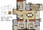 Sowparnika Projects Cannary (3BHK+3T (1,355 sq ft) 1355 sq ft)