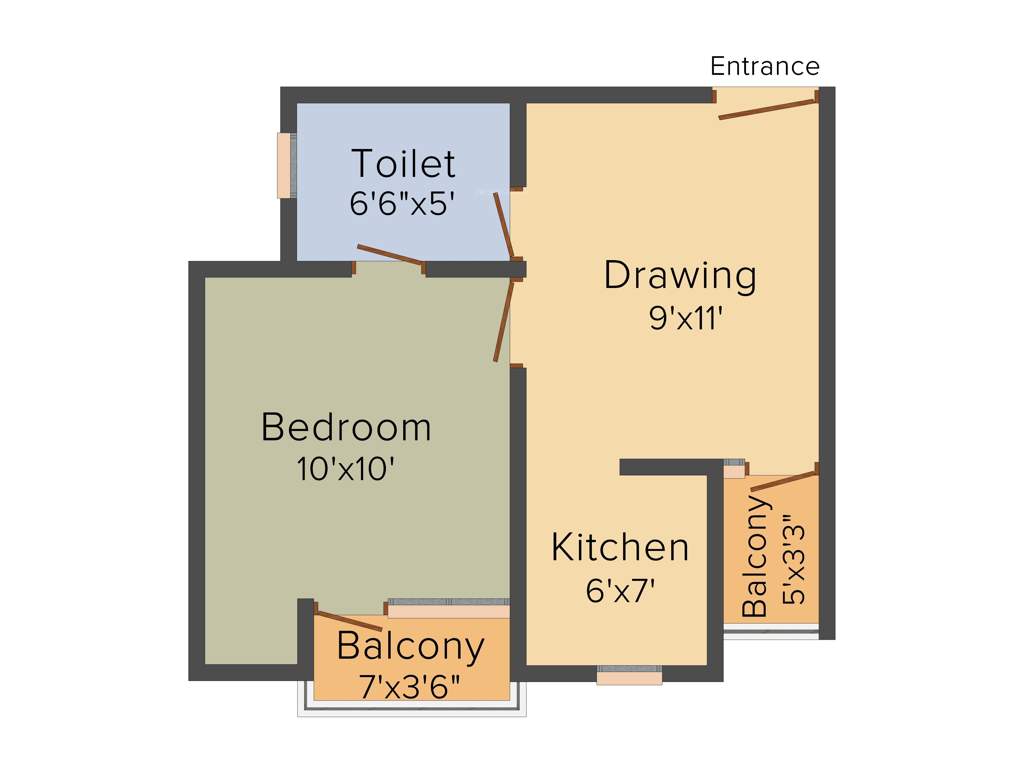 Builders Hi Tech Homes (1BHK+1T (530 sq ft) 530 sq ft)