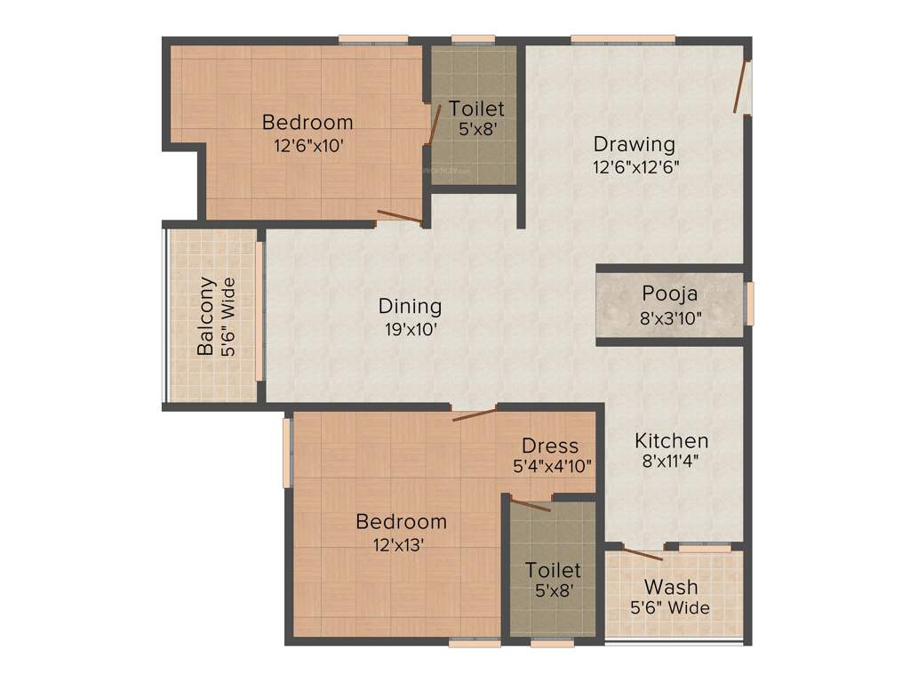 Srinidhi Sri Moonstone Park (2BHK+2T (1,300 sq ft) Pooja Room 1300 sq ft)