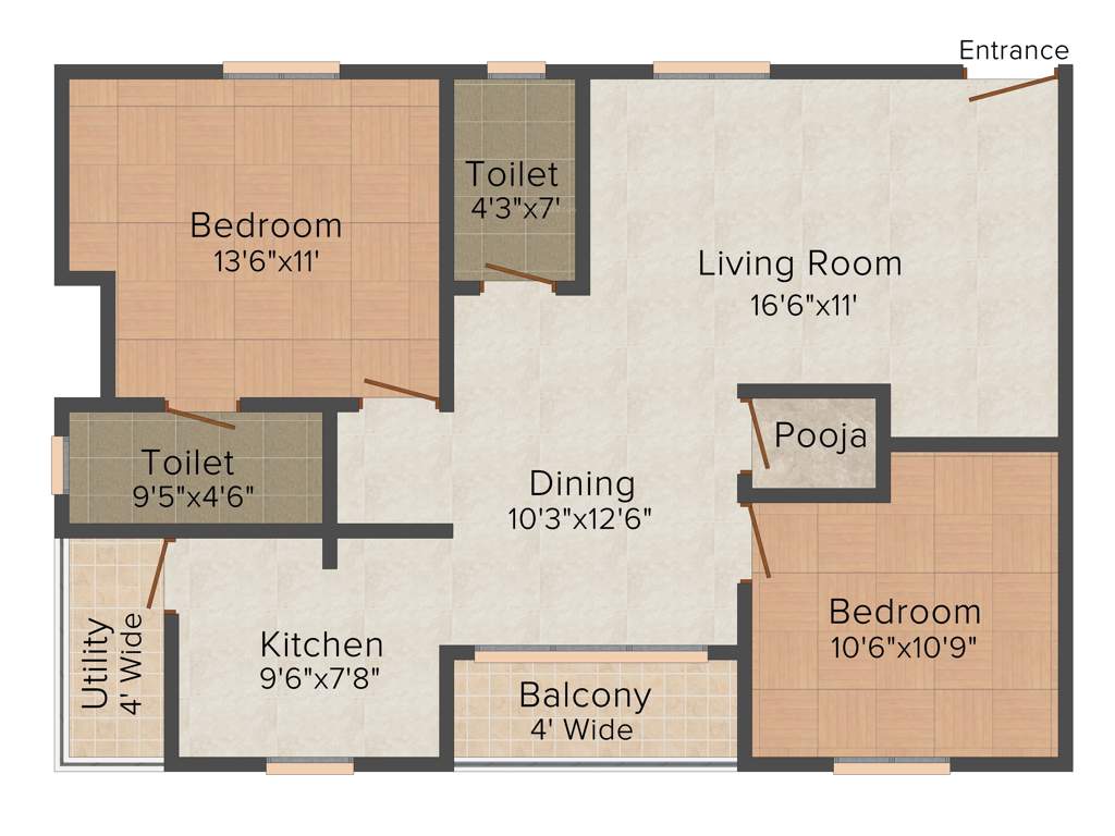 Shriya Sk Wonders (2BHK+2T (1,130 sq ft) 1130 sq ft)