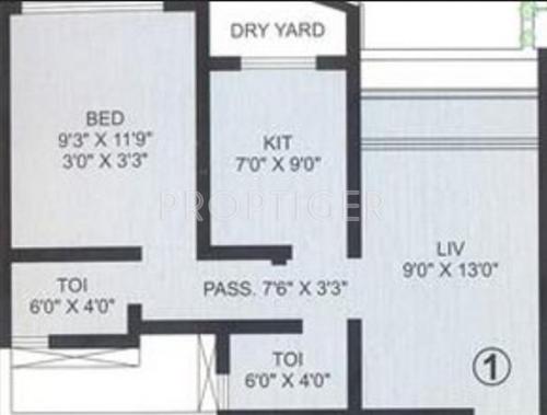 Gurukrupa Raj Hills (1BHK+1T (650 sq ft) 650 sq ft)
