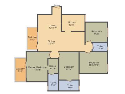 SRK K 52 (4BHK+4T (2,418 sq ft) 2418 sq ft)