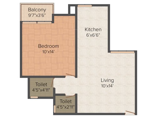 KLJ Nakshtra (1BHK+1T (536 sq ft) 536 sq ft)