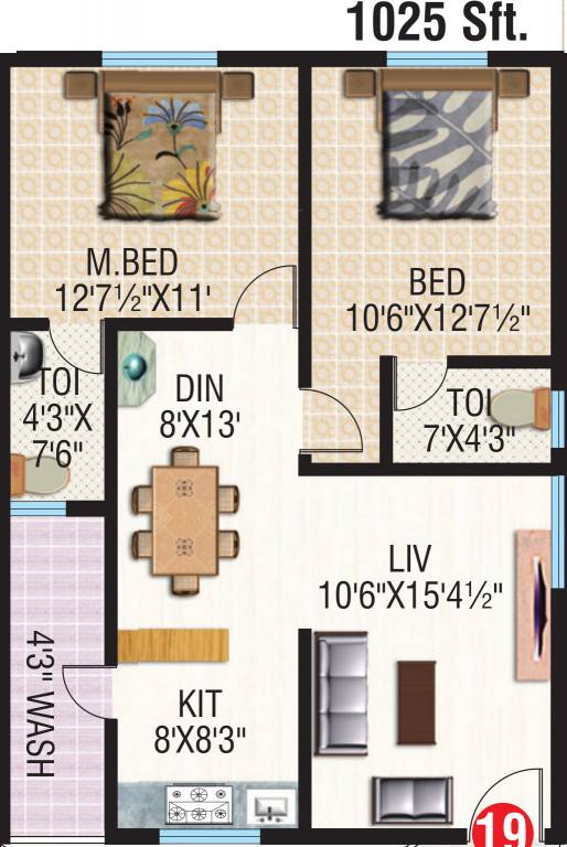 Riteway Apoorva Meadows (2BHK+2T (1,025 sq ft) 1025 sq ft) Riteway Apoorva Meadows (2BHK+2T (1,025 sq ft) 1025 sq ft)