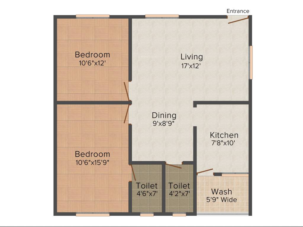 Riteway Apoorva Meadows (2BHK+2T (1,035 sq ft) 1035 sq ft)
