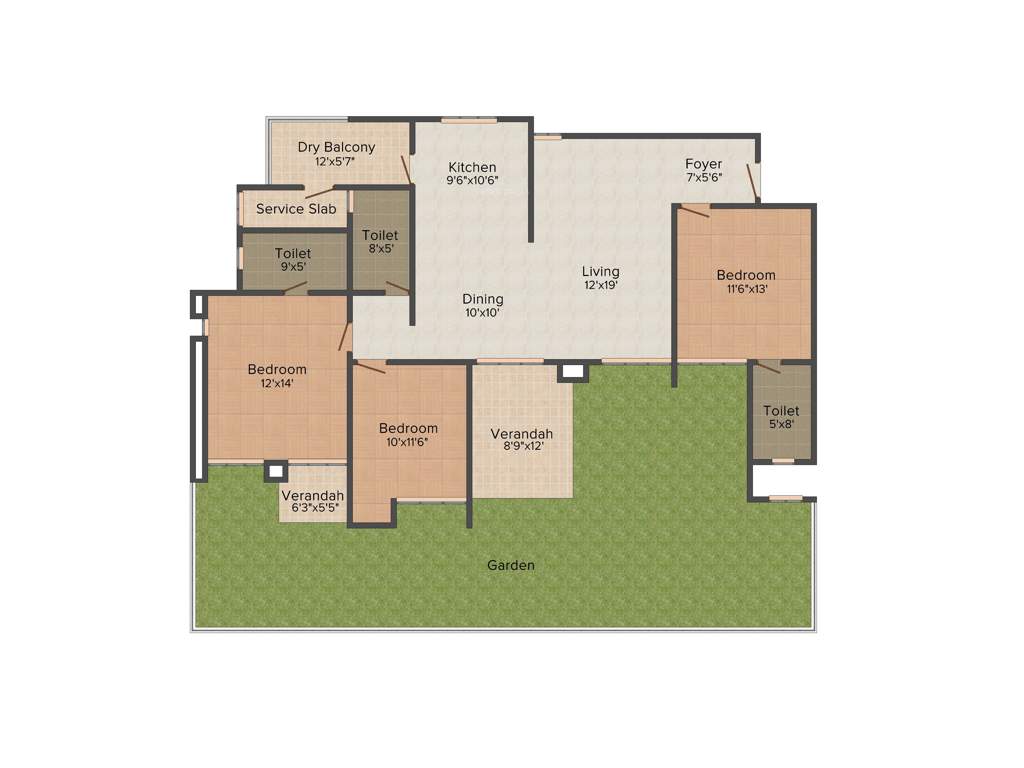 Nandan Carnival (3BHK+3T (1,884 sq ft) 1884 sq ft)