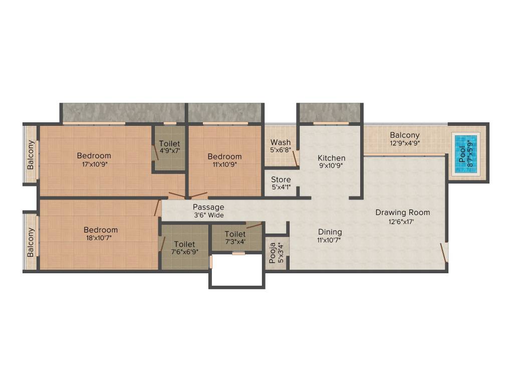 Aashka Floret (3BHK+3T (2,268 sq ft) 2268 sq ft)