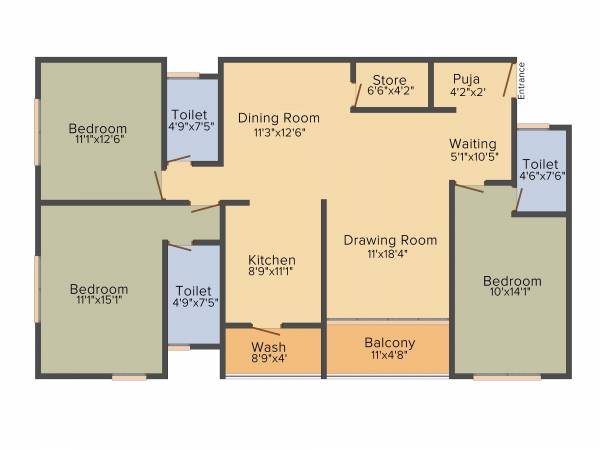 Aashka Sun Aashka (3BHK+3T (2,160 sq ft) 2160 sq ft)