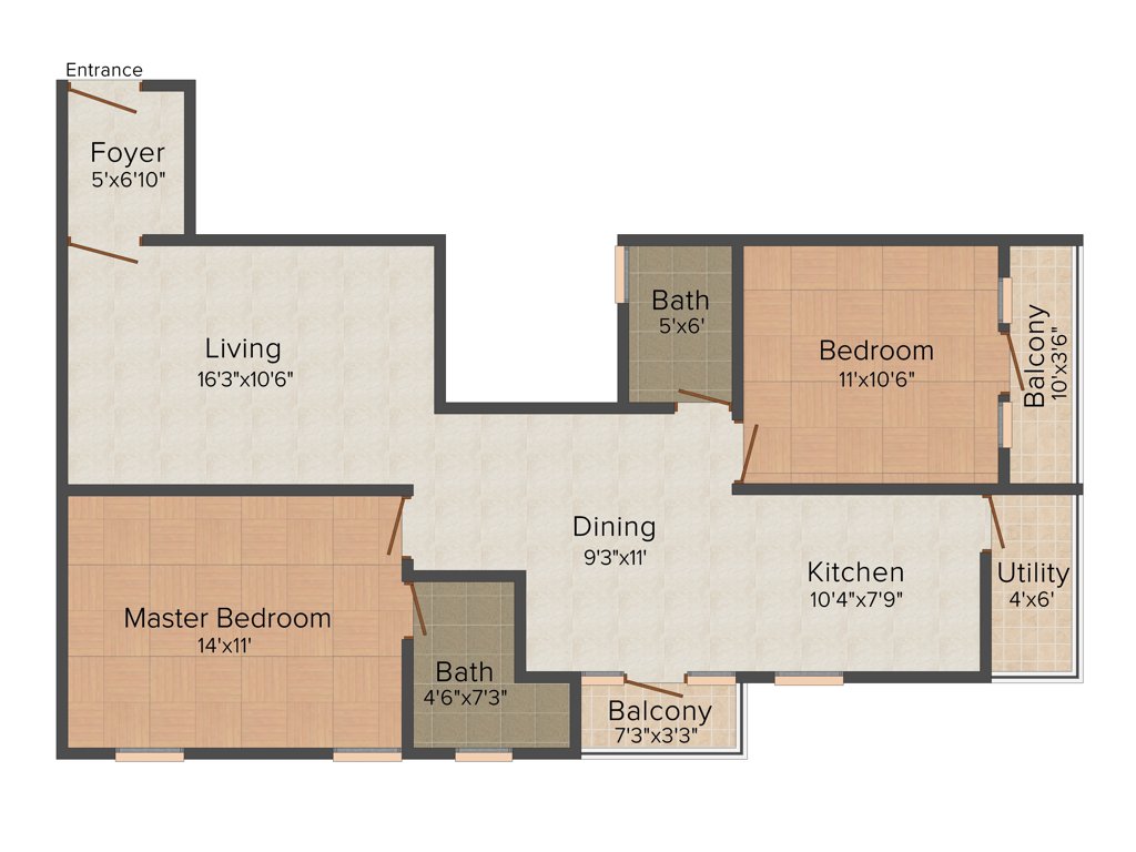 Shyam Mohan (2BHK+2T (1,130 sq ft) 1130 sq ft)
