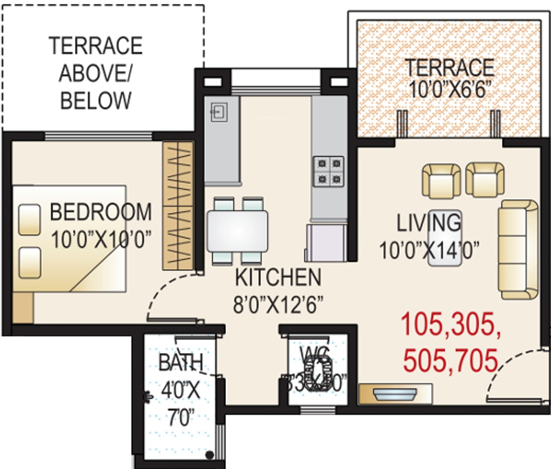 GK Palacio (1BHK+1T (621 sq ft) 621 sq ft)