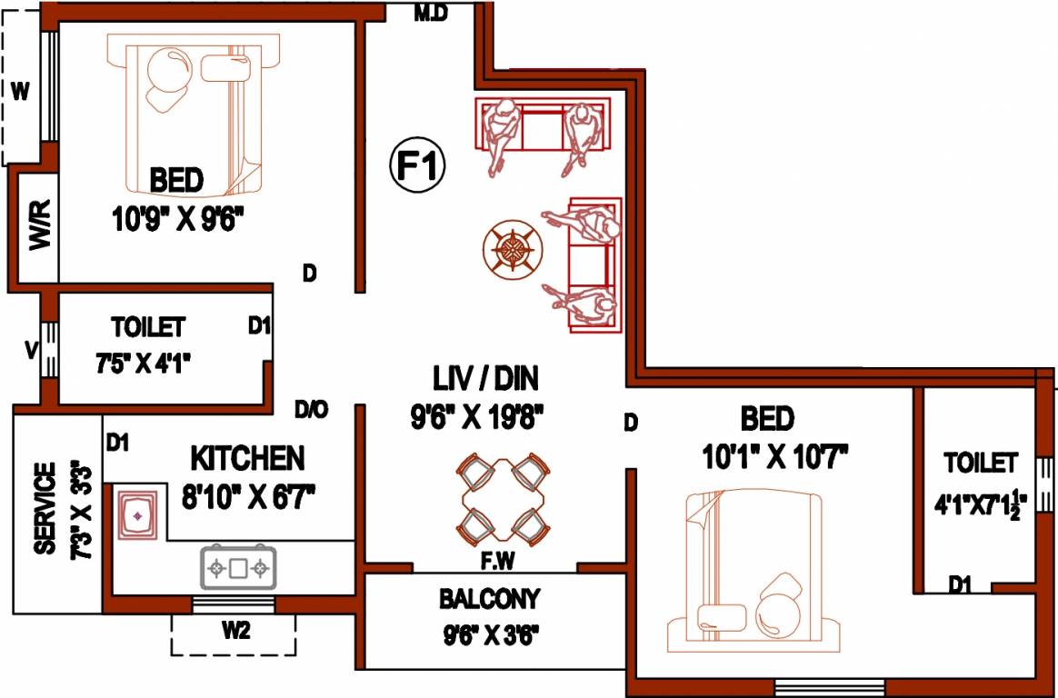 Perfect Santhosapuram (2BHK+2T (806 sq ft) 806 sq ft) Perfect Santhosapuram (2BHK+2T (806 sq ft) 806 sq ft)