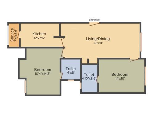 Duvana Dr Kamalam Manor (2BHK+2T (1,117 sq ft) + Pooja Room 1117 sq ft)