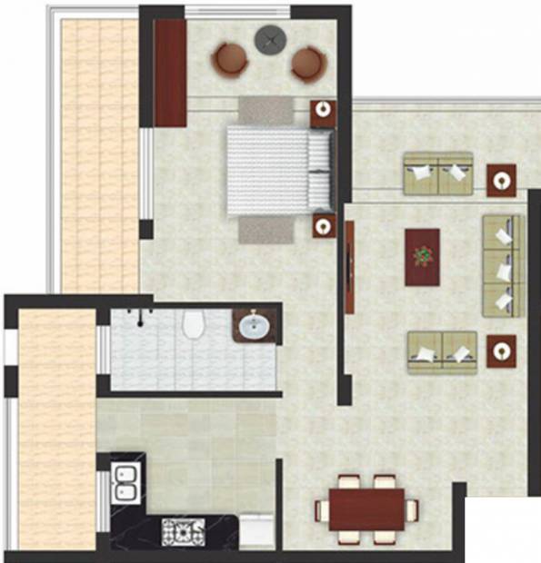 Sudin Mapleleaf Residency (1BHK+1T (883 sq ft) 883 sq ft)