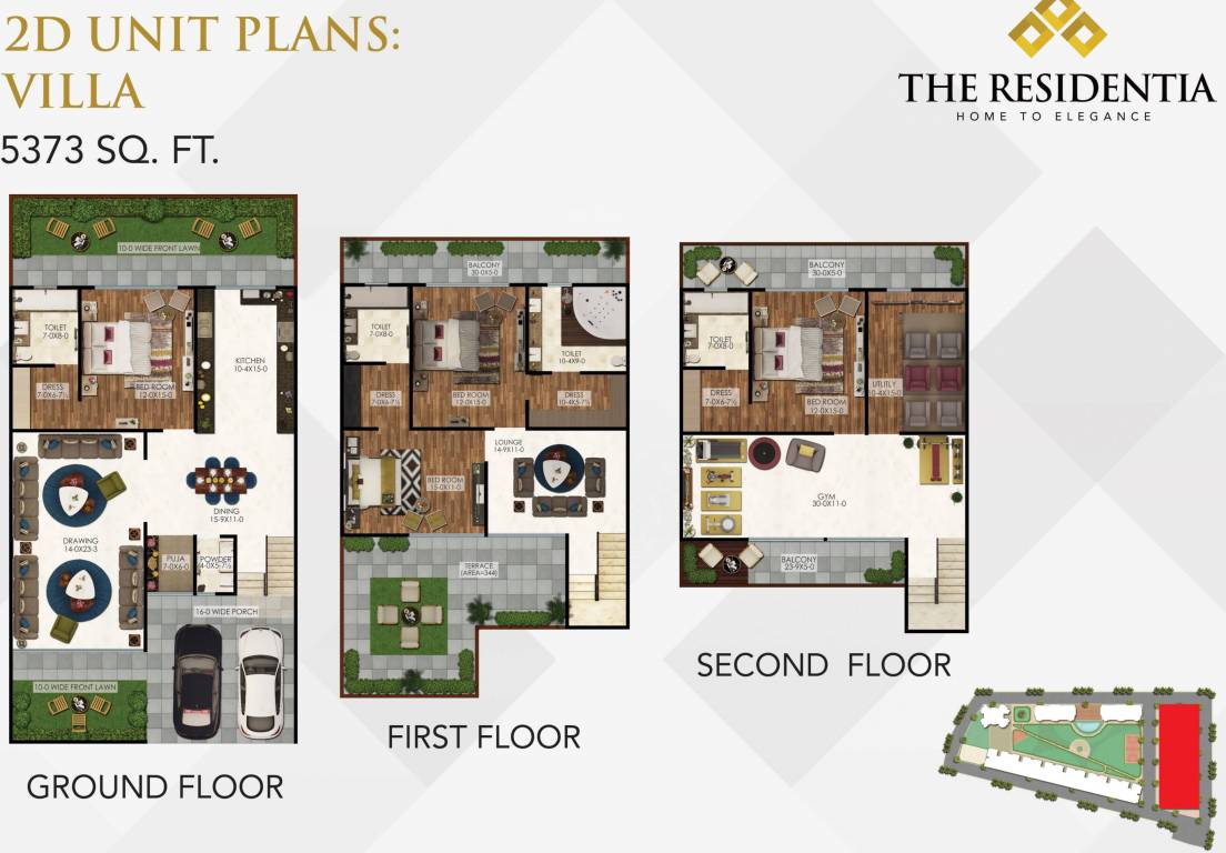 The Antriksh The Residentia Villa (4BHK+5T (5,373 sq ft) + Pooja Room 5373 sq ft)