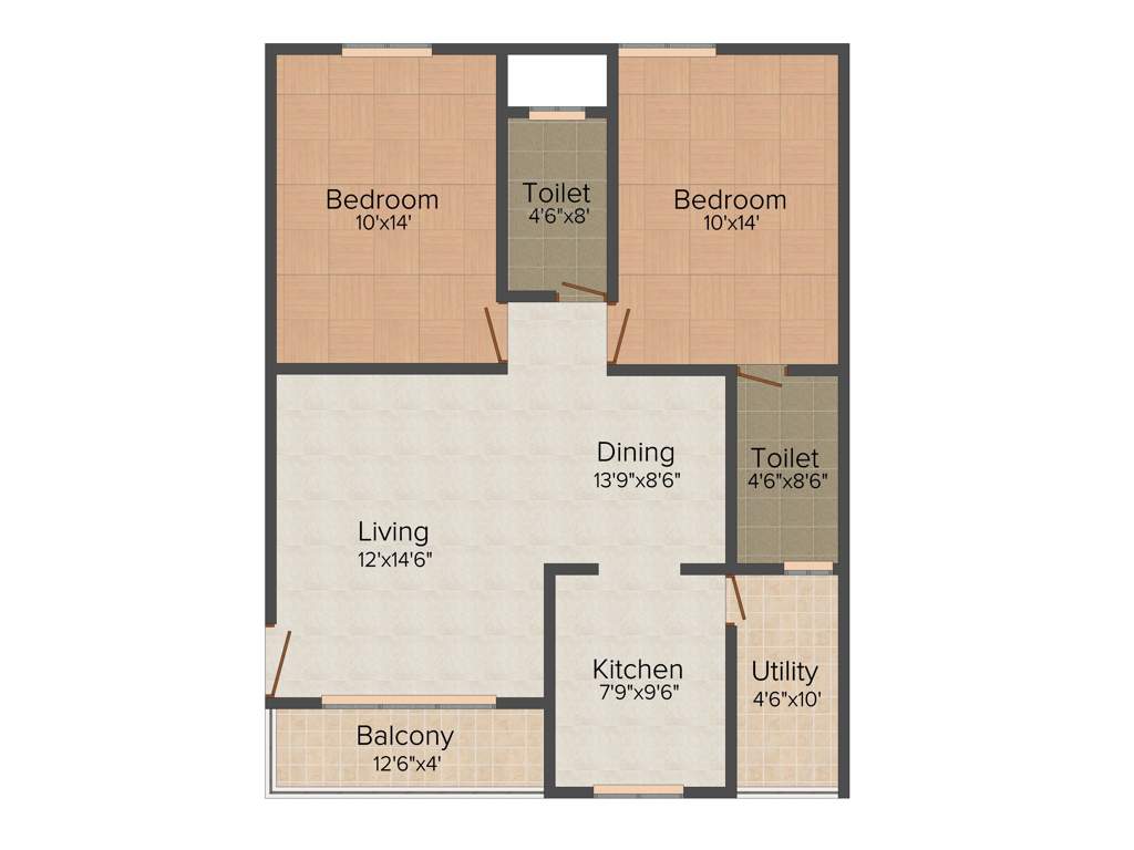 Shivaganga Splendour (2BHK+2T (1,060 sq ft) 1060 sq ft)