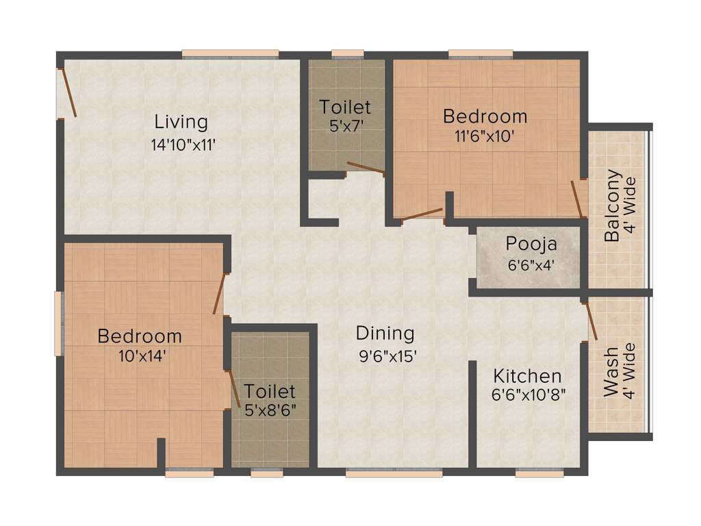 Garuda Garuda Estilo Homes (2BHK+2T (1,175 sq ft)   Pooja Room 1175 sq ft)