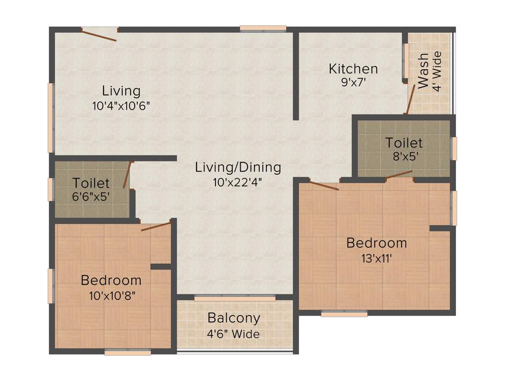 Garuda Garuda Estilo Homes (2BHK+2T (1,129 sq ft) 1129 sq ft)