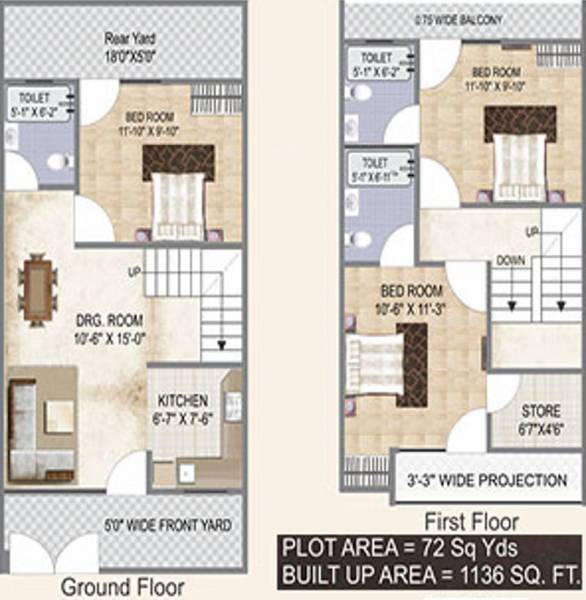 Tulsi Infraheights Shri Tulsi Budget Villa (3BHK+3T (1,136 sq ft) 1136 sq ft)