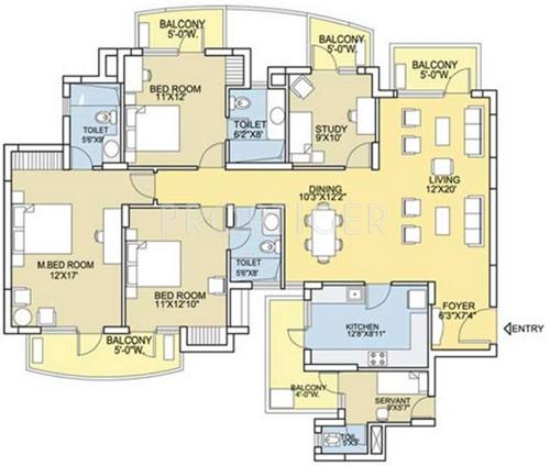 Bestech Park View City 2 (3BHK+3T (2,153 sq ft)   Study Room 2153 sq ft)