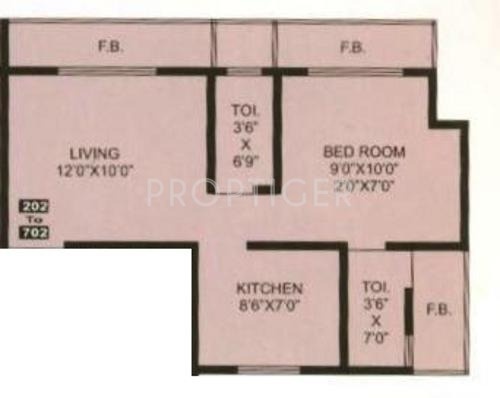 Surya Orchid (1BHK+2T (710 sq ft) 710 sq ft)