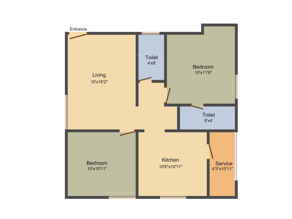 Ruby Rajeshwari (2BHK+2T (913 sq ft) 913 sq ft)