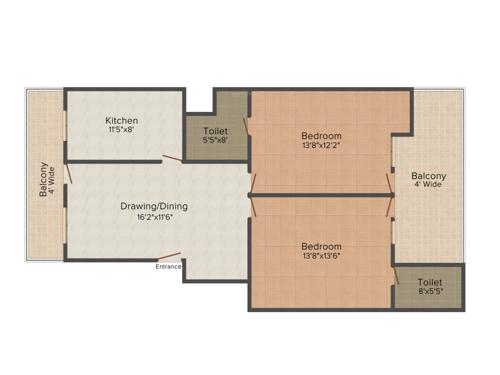 Tulsi Shri Tulsi Floors (2BHK+2T (1,250 sq ft) 1250 sq ft)