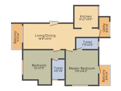 KCee Partha (2BHK+2T (1,094 sq ft) 1094 sq ft) KCee Partha (2BHK+2T (1,094 sq ft) 1094 sq ft)