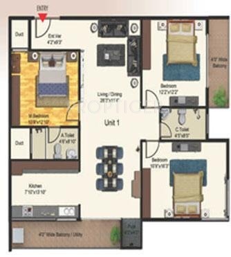 Nest SLV Symphony (3BHK+3T (1,600 sq ft) 1600 sq ft) Nest SLV Symphony (3BHK+3T (1,600 sq ft) 1600 sq ft)