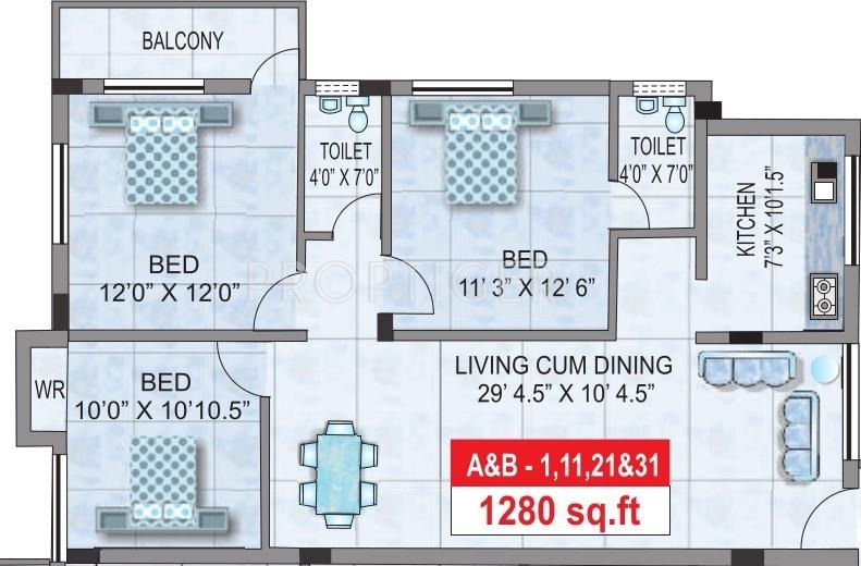 Chandrasekar Green Park (3BHK+2T (1,280 sq ft) 1280 sq ft) Chandrasekar Green Park (3BHK+2T (1,280 sq ft) 1280 sq ft)