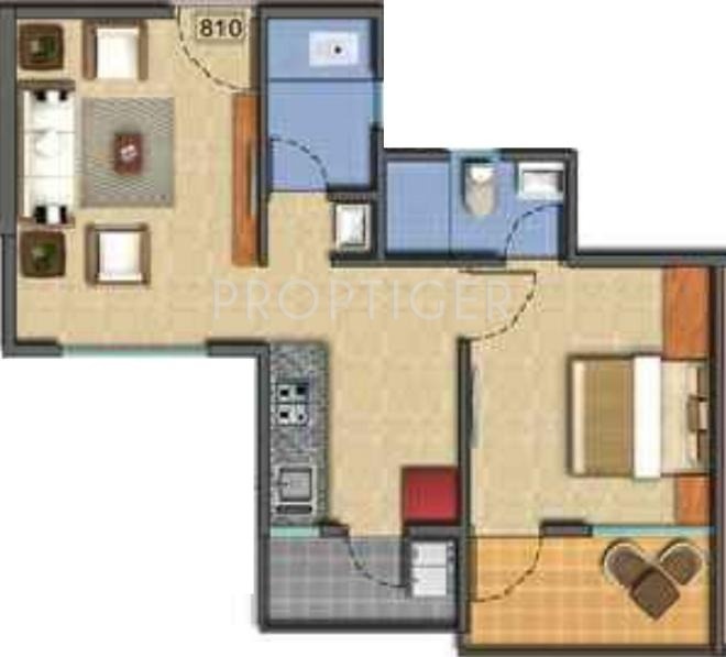 Sara Orchids (1BHK+1T (610 sq ft) 610 sq ft)