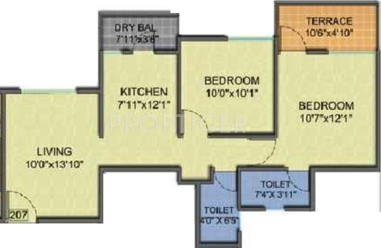 Sara Orchids (2BHK+2T (865 sq ft) 865 sq ft) Sara Orchids (2BHK+2T (865 sq ft) 865 sq ft)