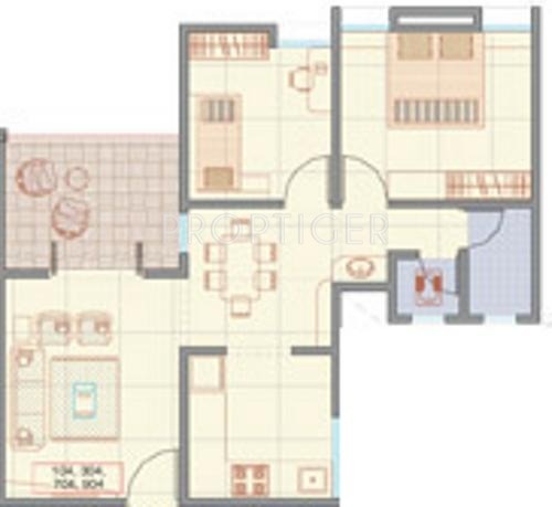 RK R K Spectra (1BHK+1T (826 sq ft) + Study Room 826 sq ft)