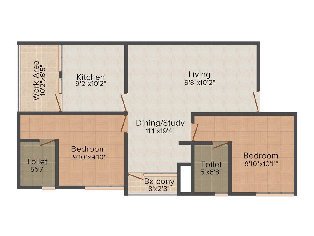 Chathamkulam Pride Park (2BHK+2T (1,236 sq ft) 1236 sq ft)
