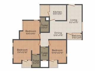 Chathamkulam Pride Park (3BHK+3T (1,769 sq ft) 1769 sq ft)