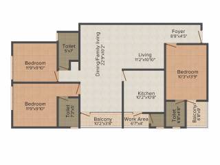 Chathamkulam Pride Park (3BHK+4T (1,709 sq ft) 1709 sq ft)
